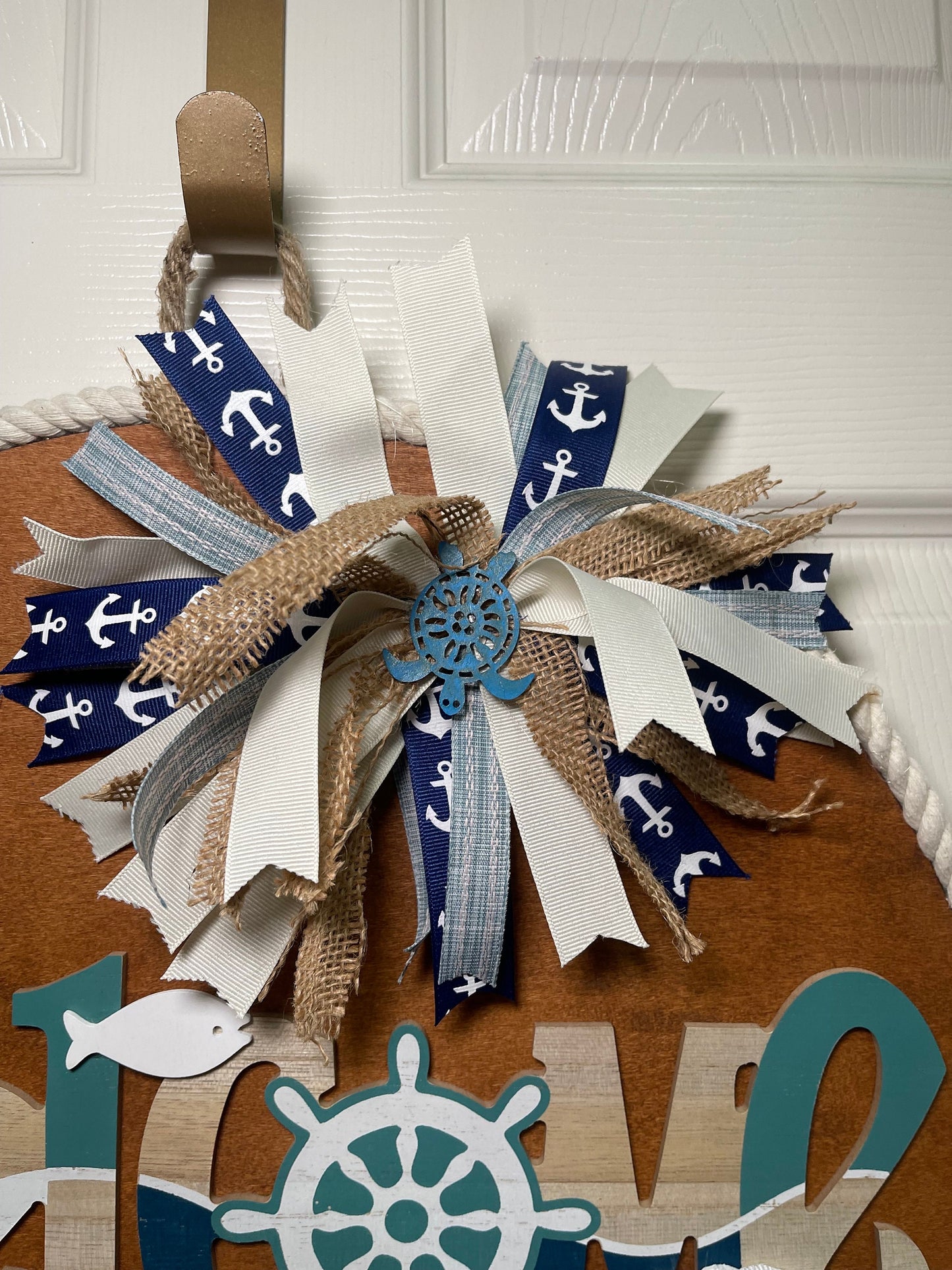 Nautical Front Door Decor Welcome Sign Anchor Beach Color Door Decoration
